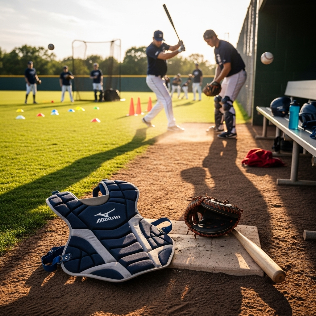 Generate an eye-catching, high-quality featured image for a blog post about: Mizuno Catcher’s Chest