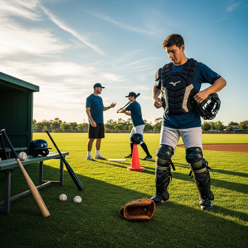 Generate an eye-catching, high-quality featured image for a blog post about: Mizuno Catcher’s Chest