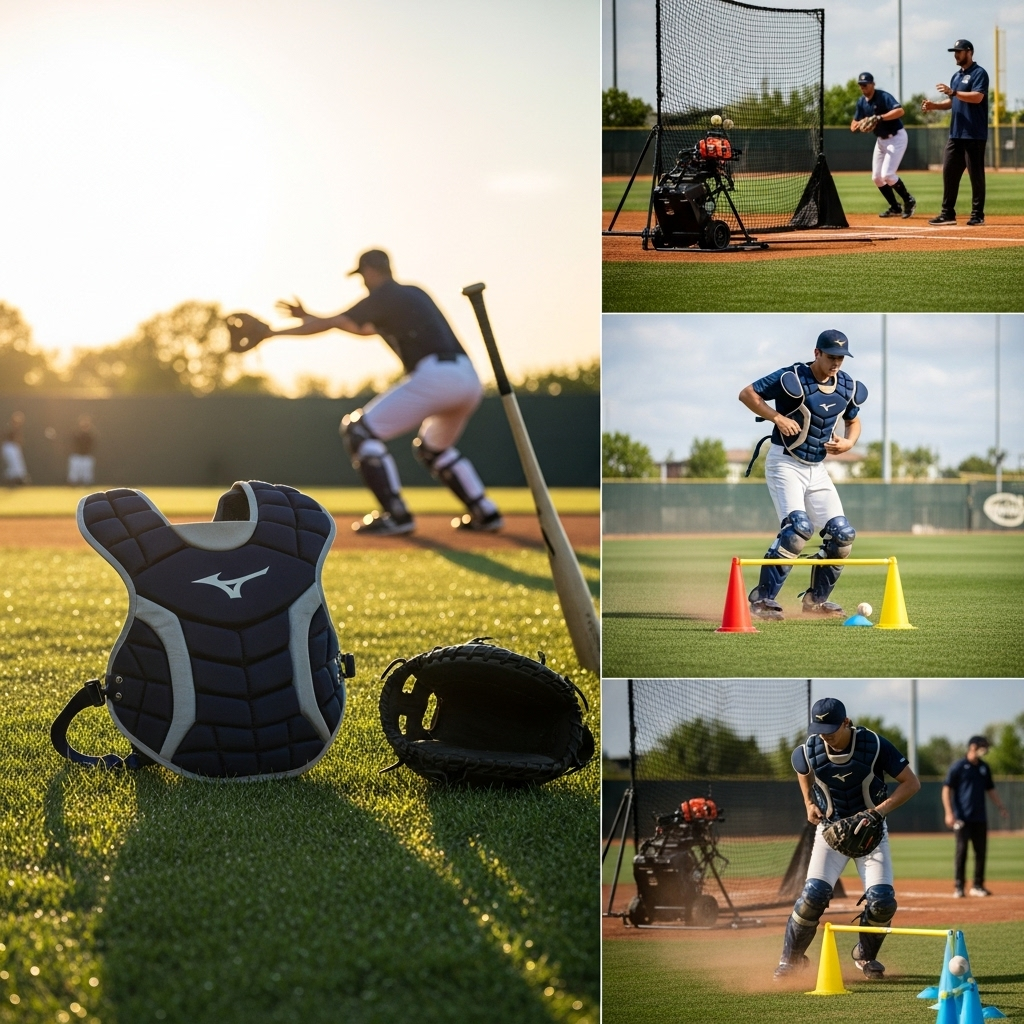 Generate an eye-catching, high-quality featured image for a blog post about: Mizuno Catchers Chest P