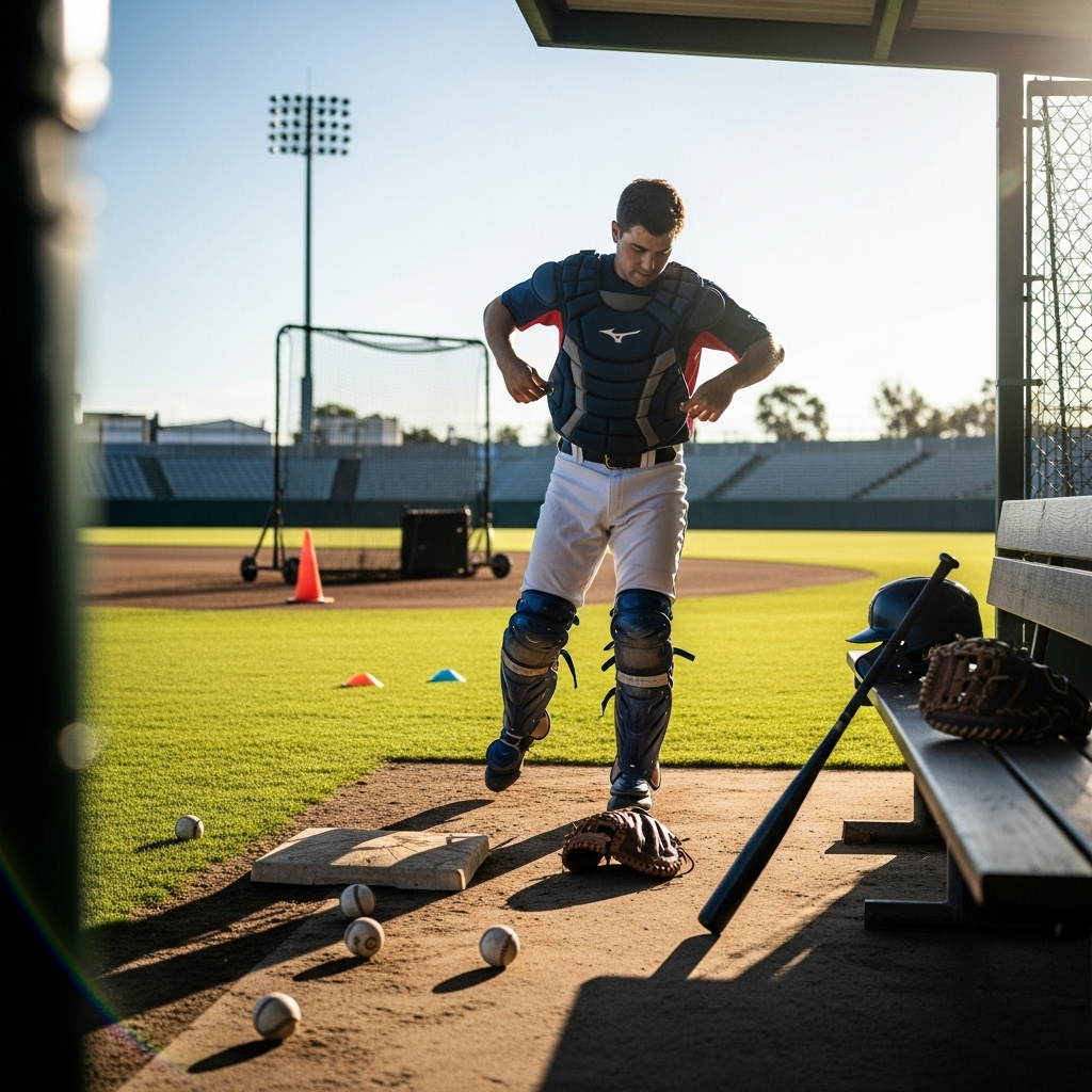 Generate an eye-catching, high-quality featured image for a blog post about: Mizuno Catcher’s Protec