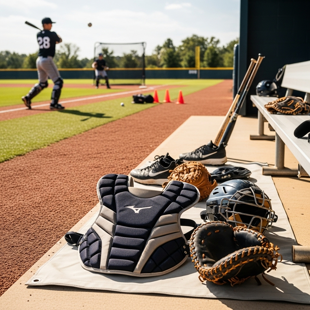 Generate an eye-catching, high-quality featured image for a blog post about: Mizuno Catcher’s Protec