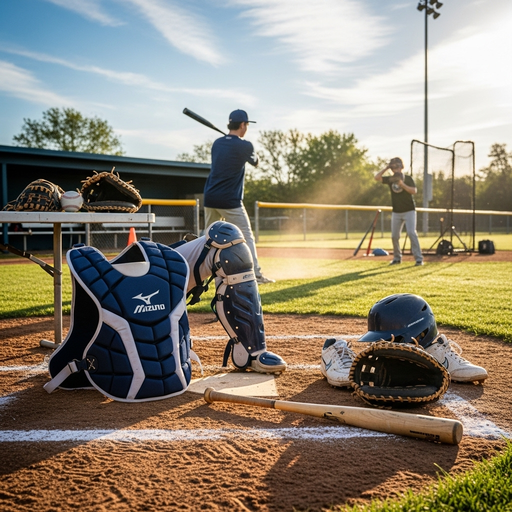 Generate an eye-catching, high-quality featured image for a blog post about: Mizuno Catcher’s Protec