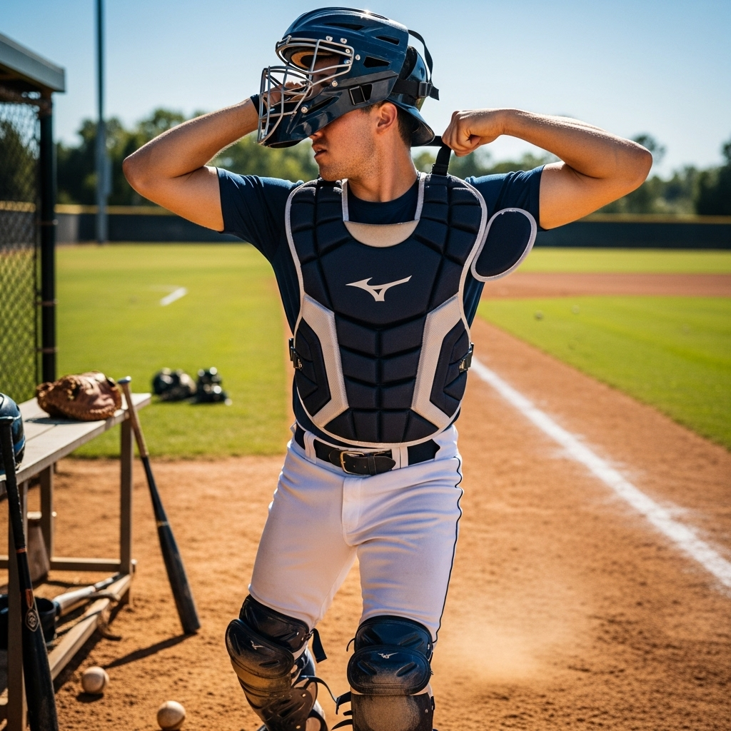 Generate an eye-catching, high-quality featured image for a blog post about: Mizuno Catcher’s Protec