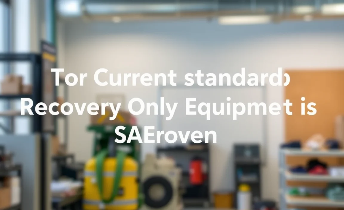 The Current Standard For Recovery Only Equipment Is Sae